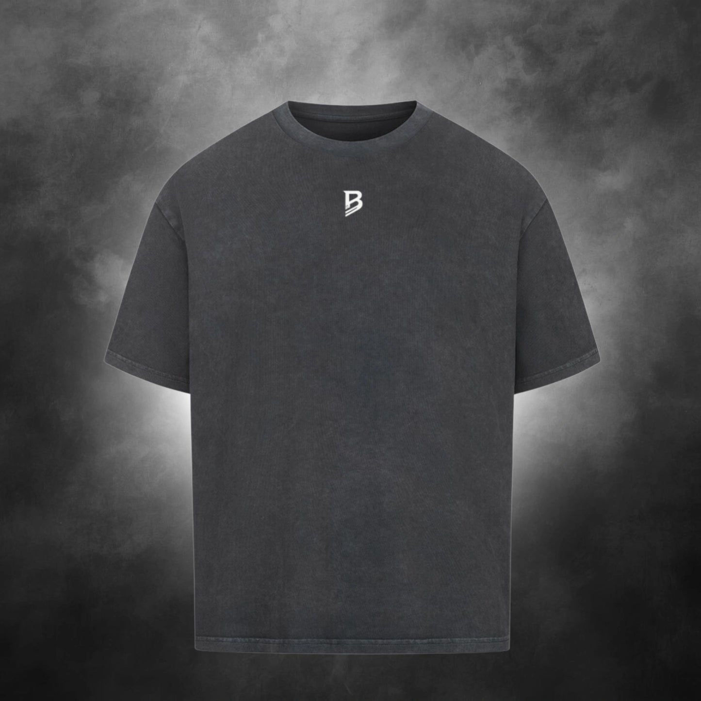 TheBroShop Hustle City Oversize T-Shirt Herren – Verwaschenes Schwarz – Frontansicht