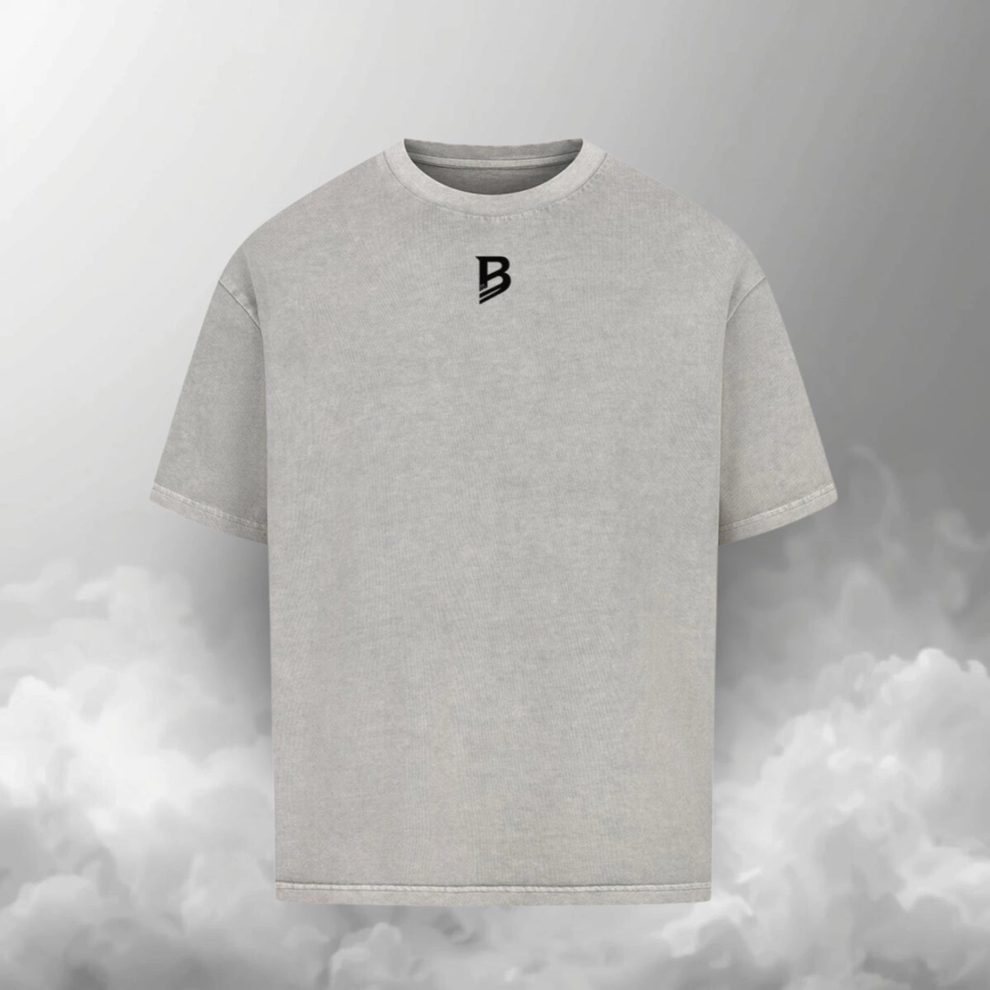 TheBroShop Never Give Up Oversize T-Shirt Herren – Grau – Frontansicht