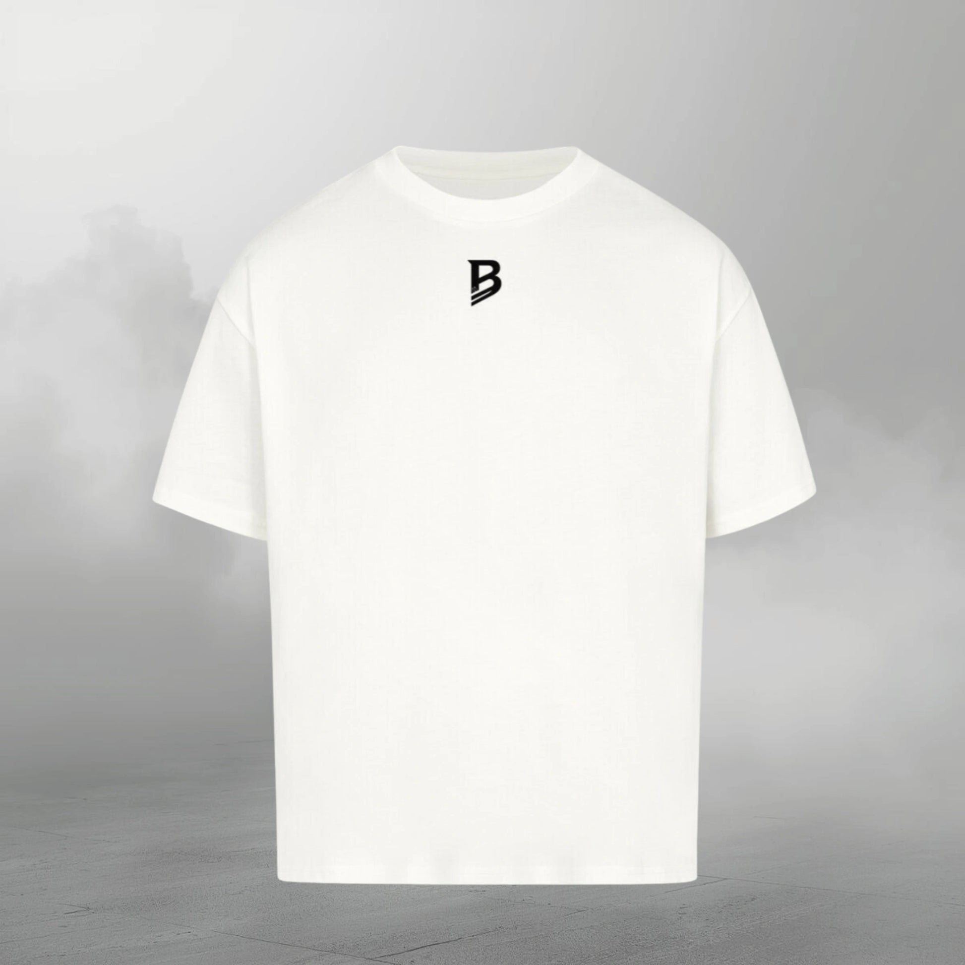 TheBroShop Never Give Up Oversize T-Shirt Herren – Weiß – Frontansicht