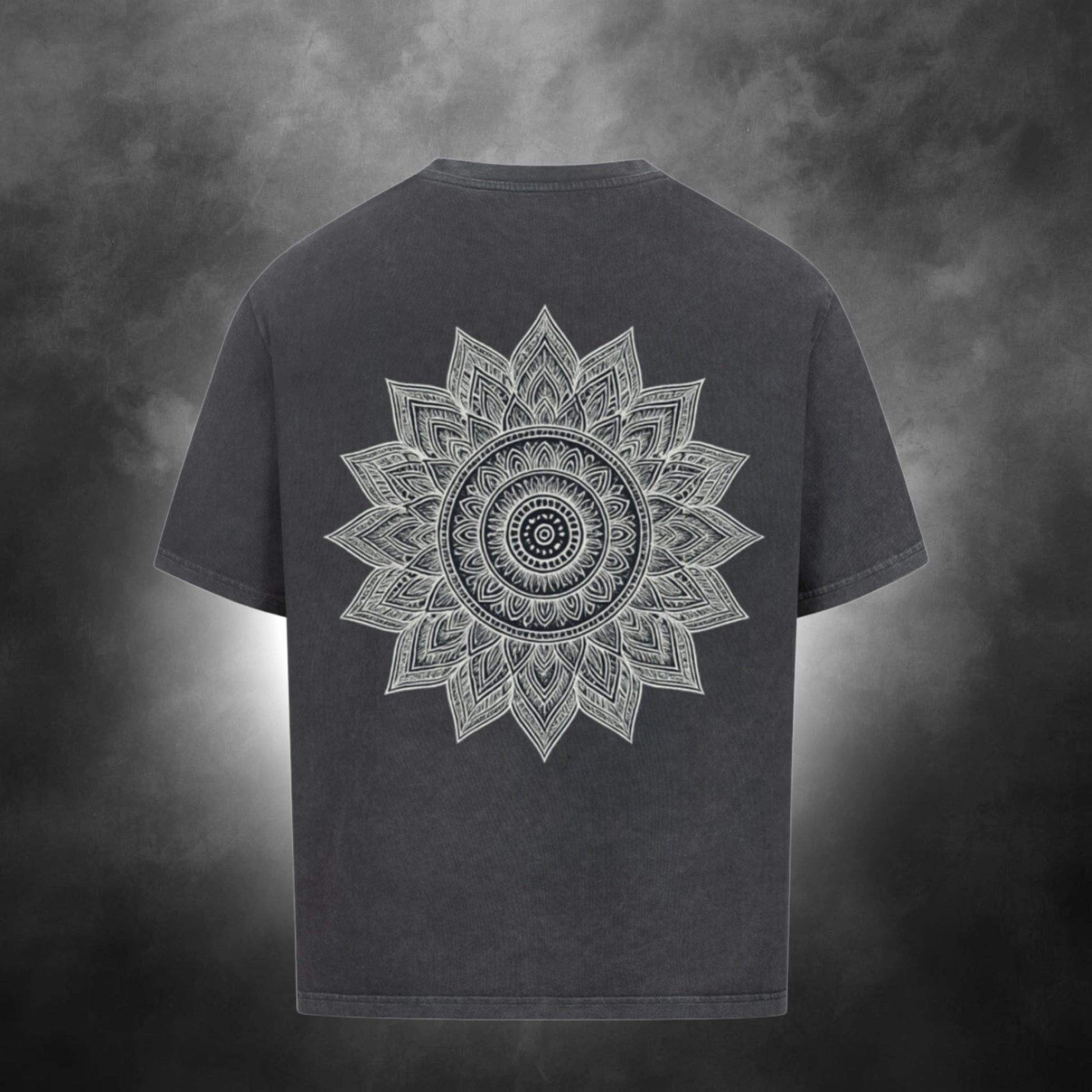 TheBroShop Eclipse Oversize T-Shirt Herren – Washed Schwarz – Rückansicht mit Print