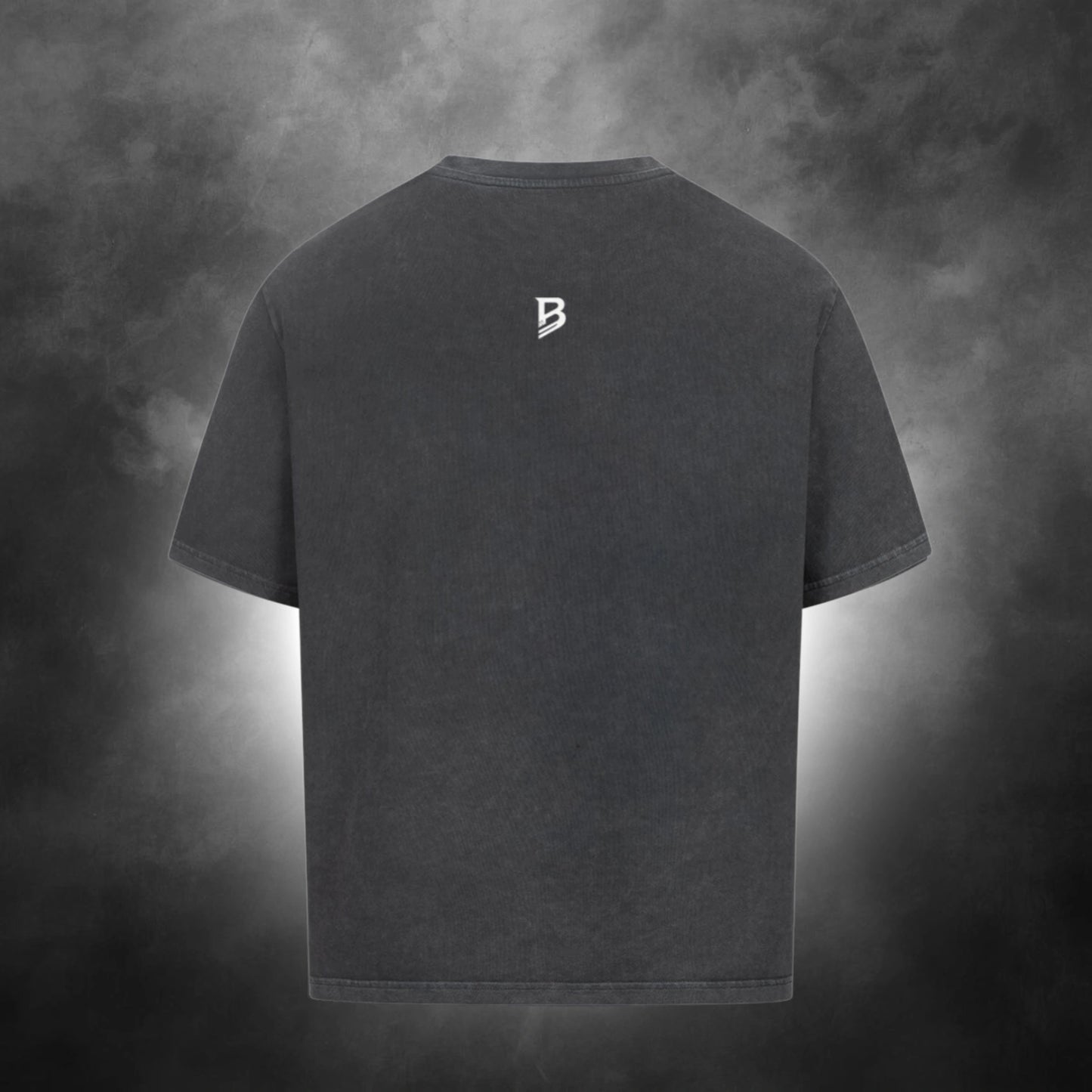 TheBroShop Hive Skull Oversize T-Shirt Herren – Verwaschenes Schwarz – Rückansicht