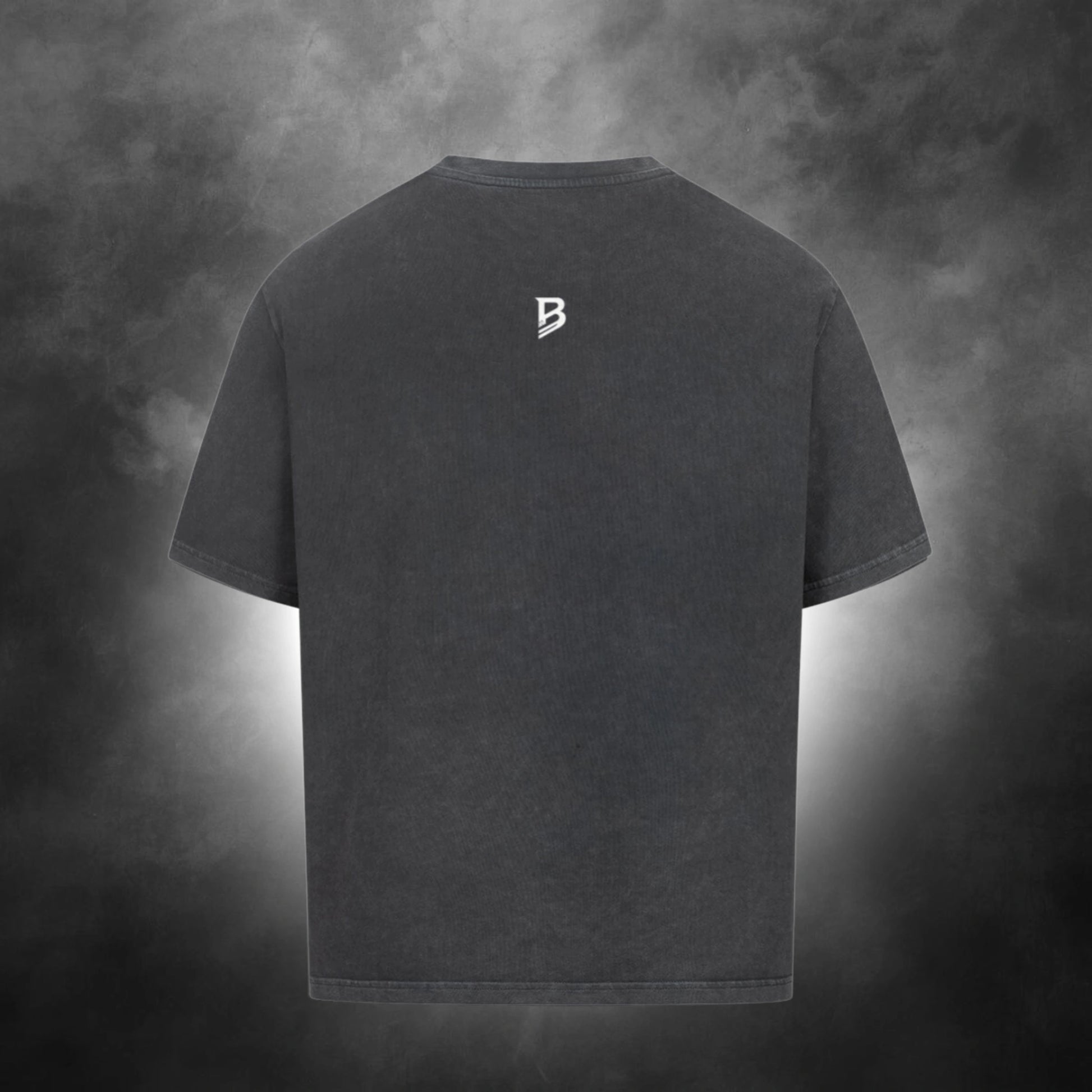 TheBroShop Hive Skull Oversize T-Shirt Herren – Verwaschenes Schwarz – Rückansicht