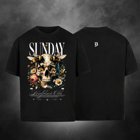 Oversize T-Shirt Herren Rückseite – Hive Skull Design