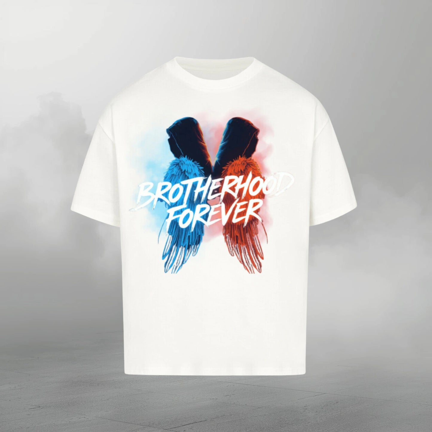 TheBroShop Brotherhood Forever Oversize T-Shirt Herren – Weiß – Frontansicht