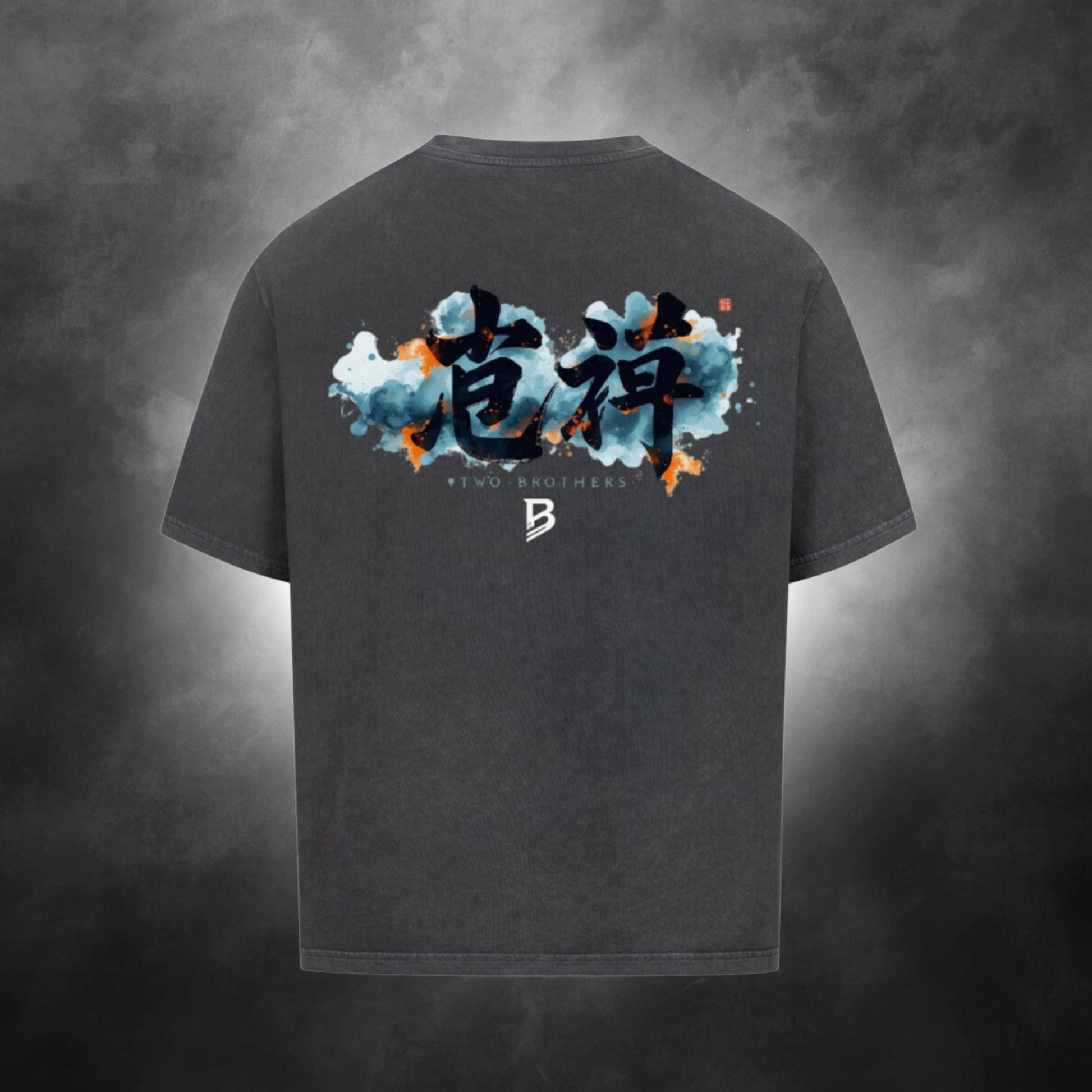 TheBroShop Brotherhood Forever Oversize T-Shirt Herren – Verwaschenes Schwarz – Rückansicht