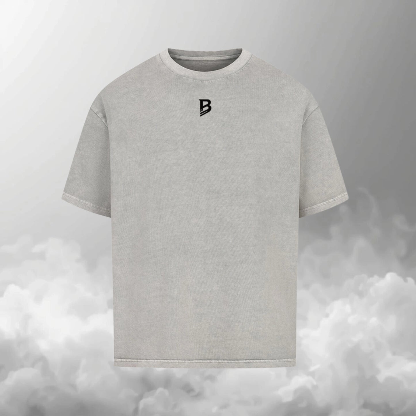 TheBroShop Essential Oversize T-Shirt Herren – Verwaschenes Grau – Frontansicht