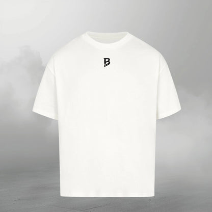 TheBroShop Hustle City Oversize T-Shirt Herren – Weiß – Frontansicht