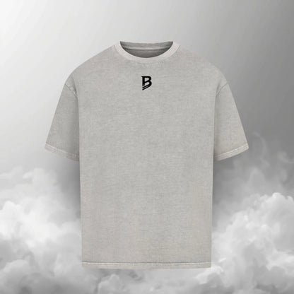 TheBroShop Never Give Up Oversize T-Shirt Herren – Grau – Frontansicht