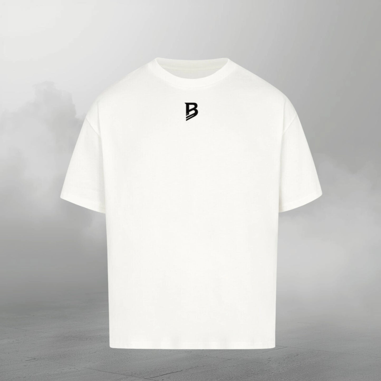 TheBroShop Never Give Up Oversize T-Shirt Herren – Weiß – Frontansicht