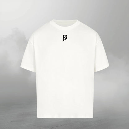 TheBroShop Never Give Up Oversize T-Shirt Herren – Weiß – Frontansicht