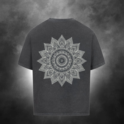 TheBroShop Eclipse Oversize T-Shirt Herren – Washed Schwarz – Rückansicht mit Print