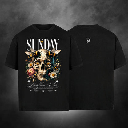 Oversize T-Shirt Herren Rückseite – Hive Skull Design