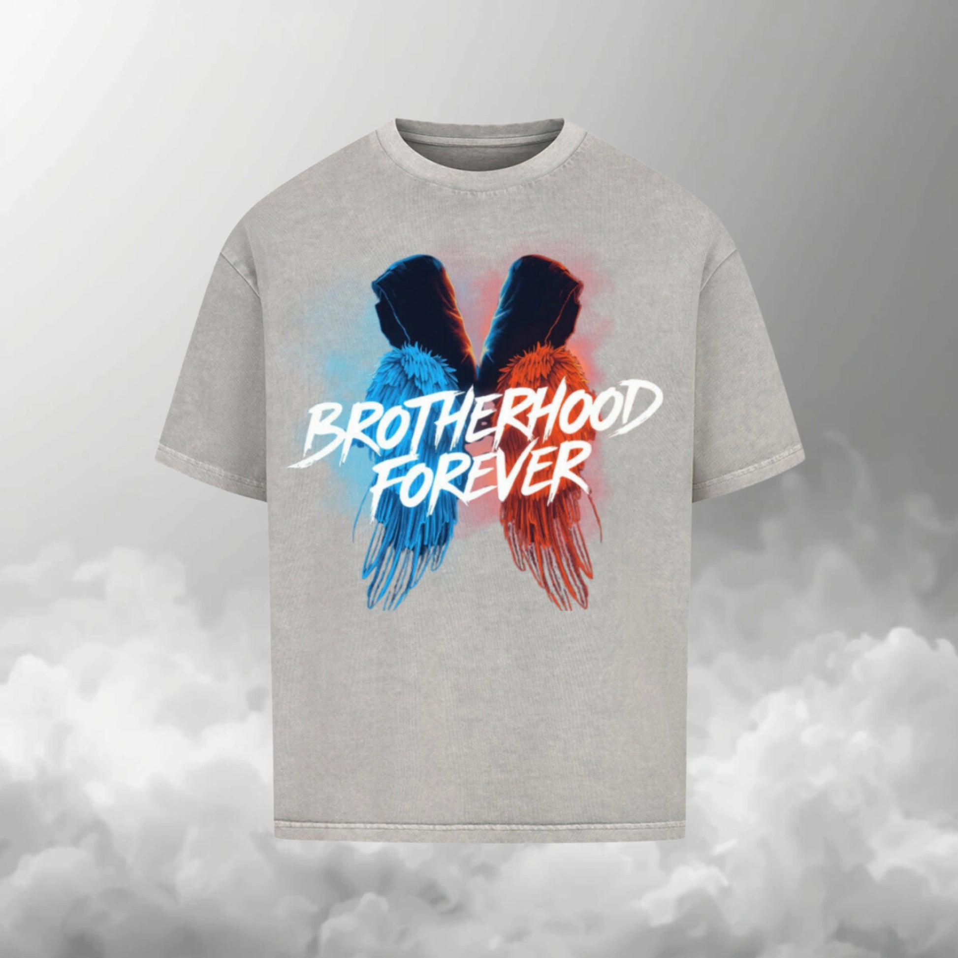 TheBroShop Brotherhood Forever Oversize T-Shirt Herren – Grau – Frontansicht